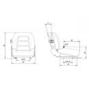 Gabelstaplersitz PS12 Schalter - Breite verstellbar 150-330mm