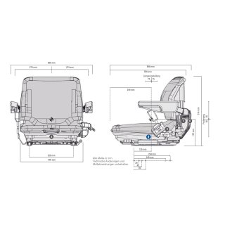 Forklift Seat Grammer Msg 20 Construction Pvc for Clark Linde Toyota Bobcat