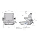Forklift Seat Grammer Msg 20 Construction Pvc for Clark Linde Toyota Bobcat